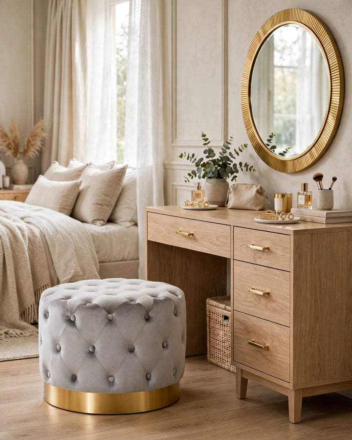 Linea Velvet Storage Bench – Stone