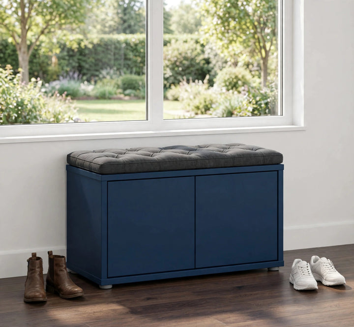 Alice Springs Bench with 2 Doors Push-to-Open in Night Blue
