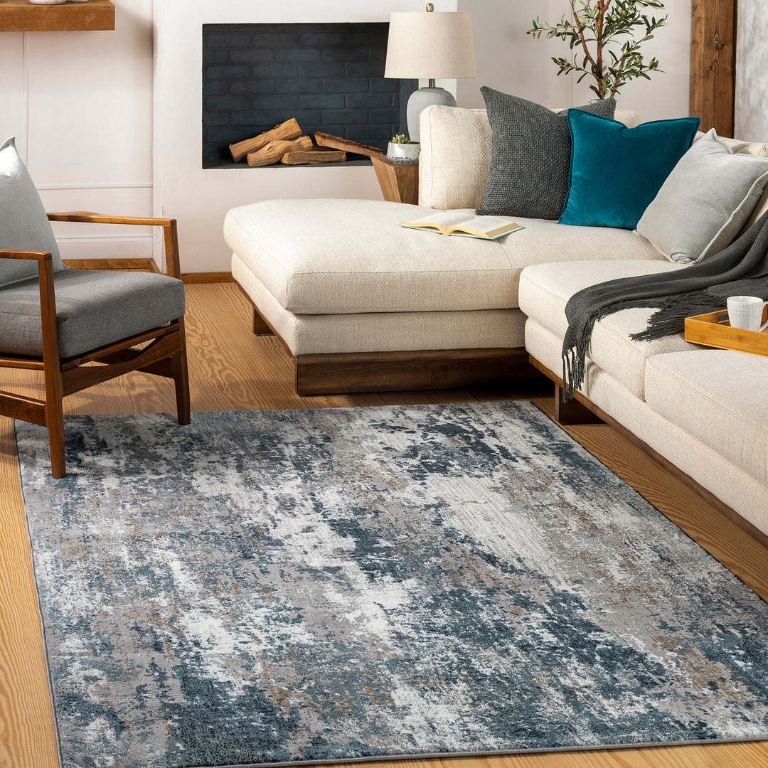 Elegant Allegro Abstract Modern Marble Rug