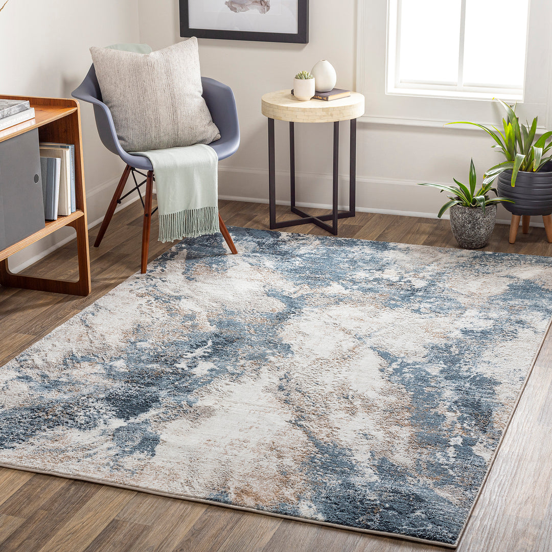 Contemporary Allegro Abstract Modern Marble Rug