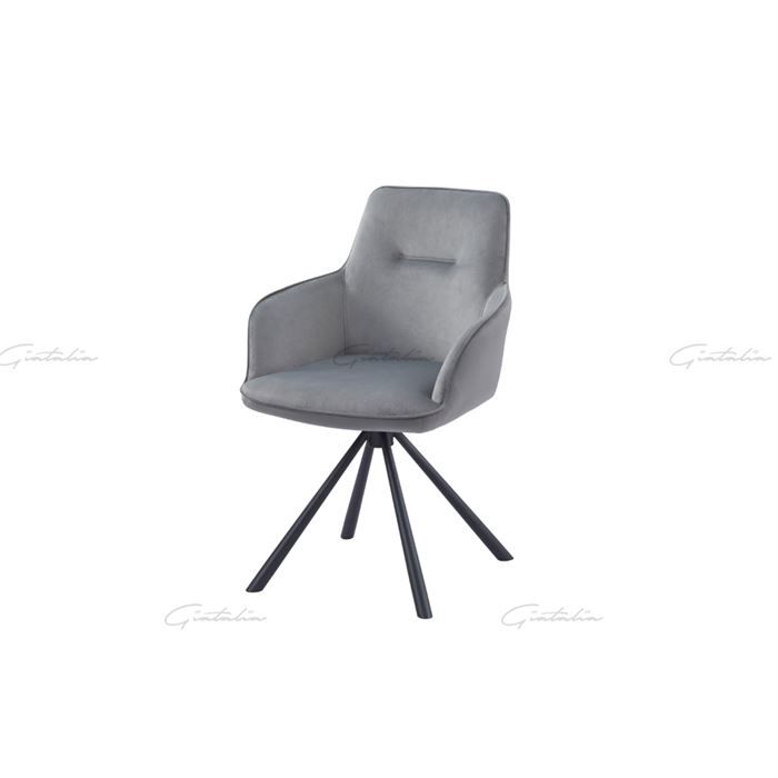 Skip to the beginning of the images gallery
Amalia Swivel Arm Chair - GREY VELVET