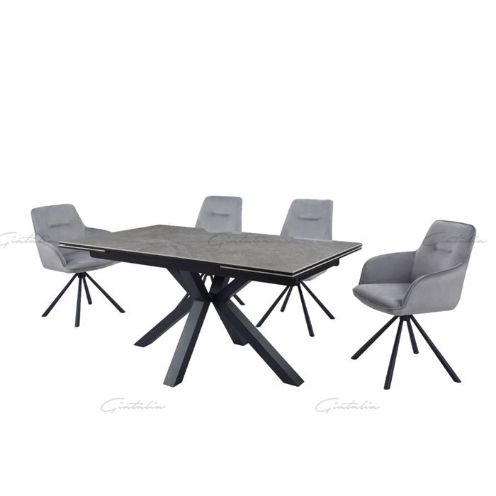 Skip to the beginning of the images gallery
Amalia Swivel Arm Chair - GREY VELVET