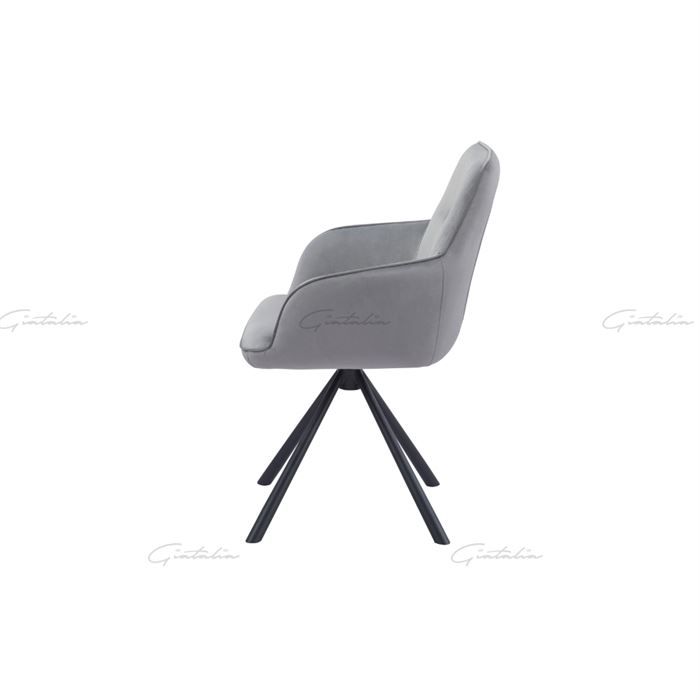 Skip to the beginning of the images gallery
Amalia Swivel Arm Chair - GREY VELVET