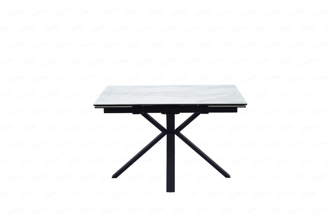 Amari SMALL Extending Table - White Ceramic Marble