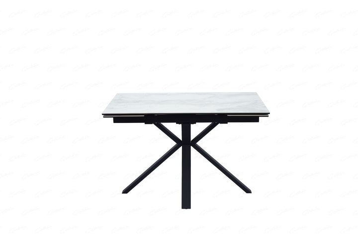 Amari SMALL Extending Table - White Ceramic Marble