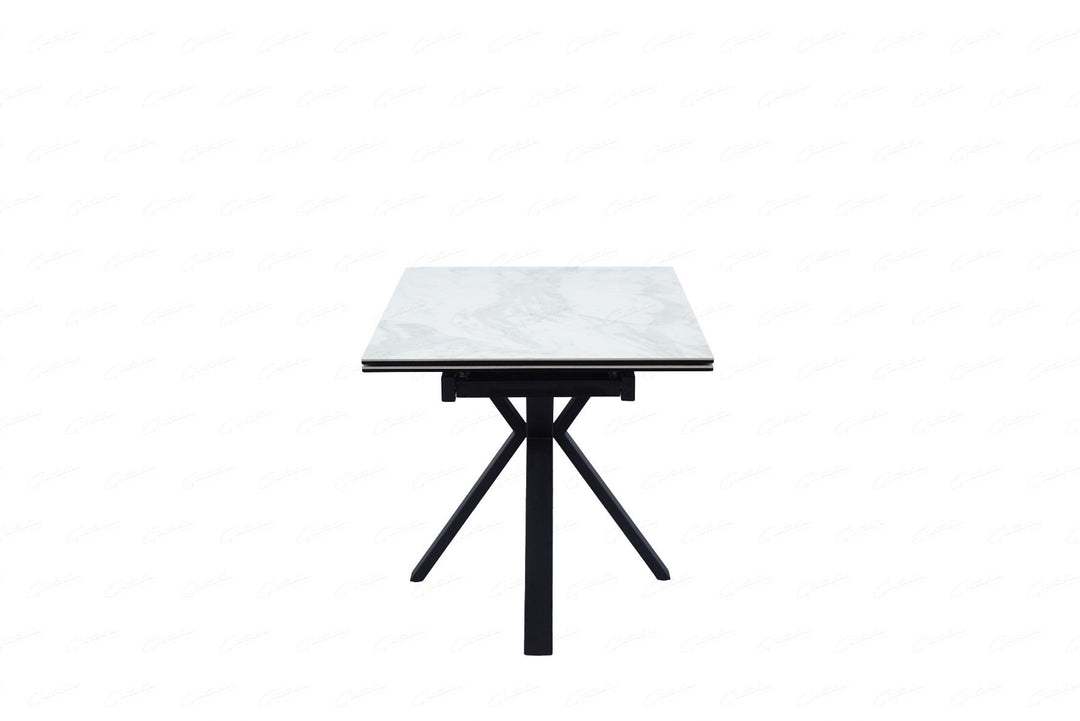 Amari SMALL Extending Table - White Ceramic Marble