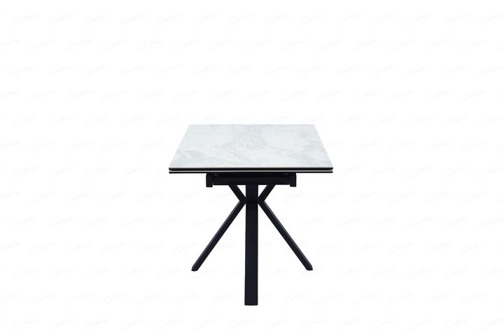 Amari SMALL Extending Table - White Ceramic Marble