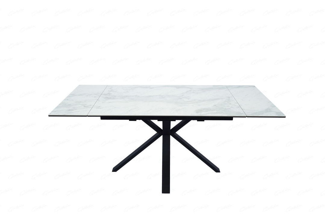 Amari SMALL Extending Table - Grey Ceramic Marble