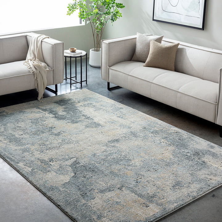 Designer Avellino Abstract Modern Marble High Pile Rug