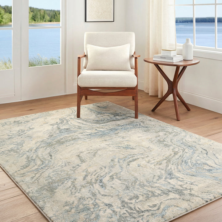 Luxury Avellino Abstract Modern Marble High Pile Rug