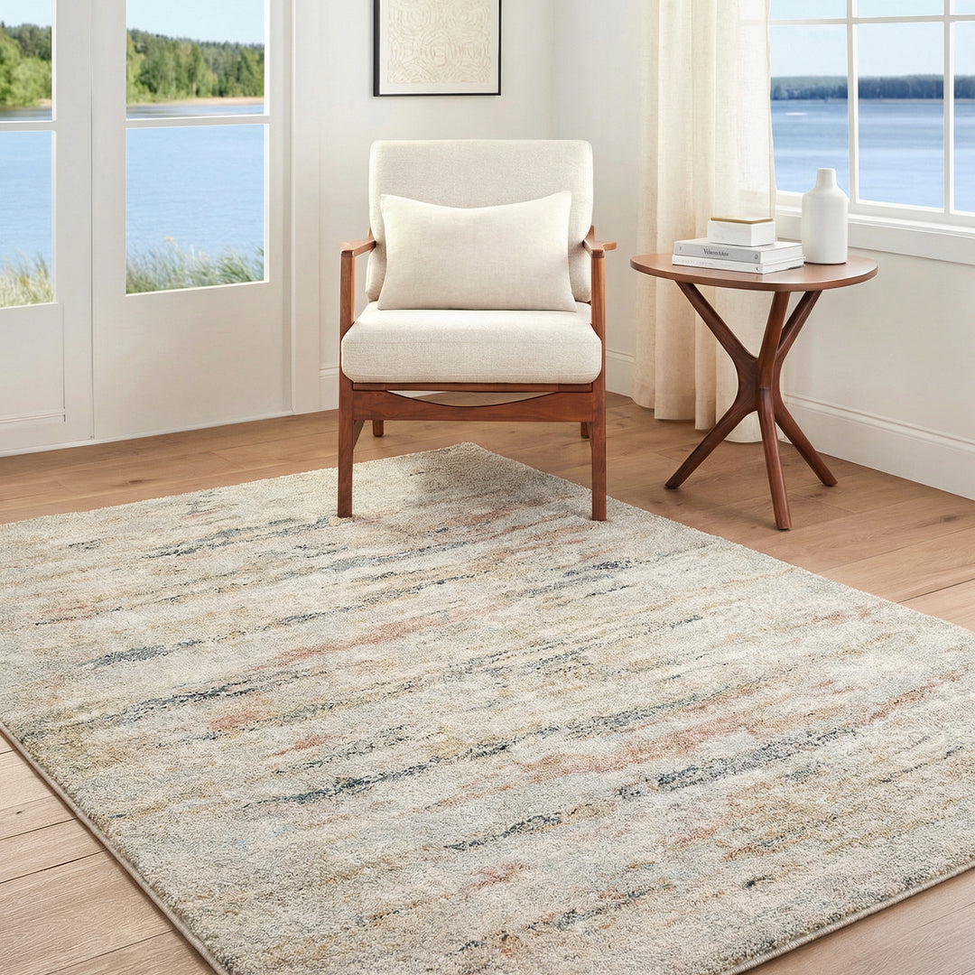 Stylish Avellino Abstract Modern Marble High Pile Rug