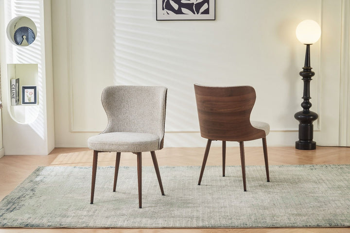 Bella Chair - Walnut & Light Taupe