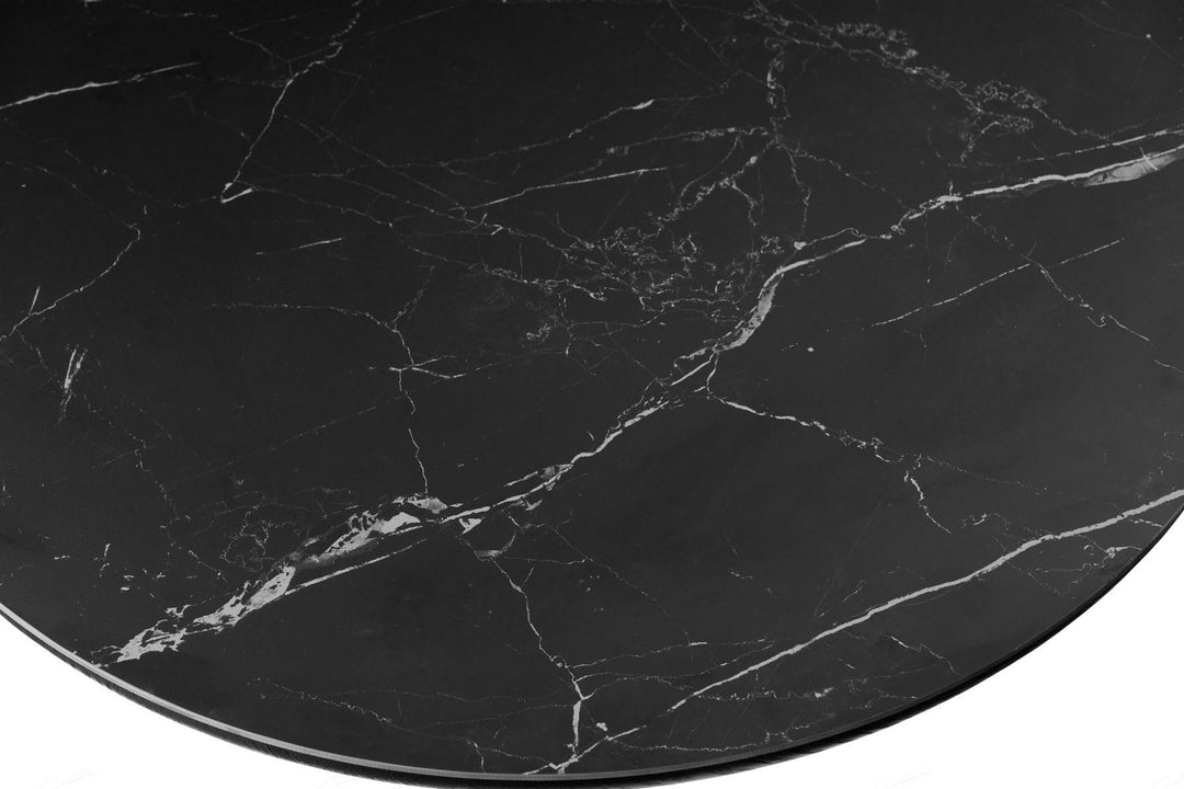 Bianca Oval Dining Table - Black & Black Sintered Stone