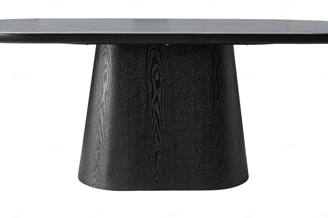 Bianca Oval Dining Table - Black & Grey Sintered Stone