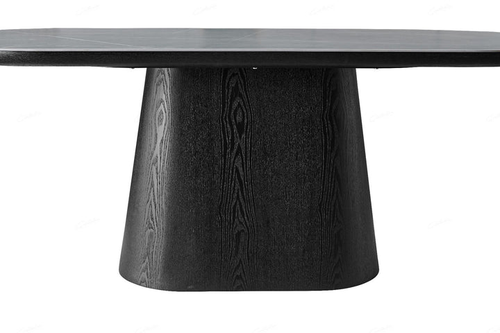 Bianca Oval Dining Table - Black & Grey Sintered Stone
