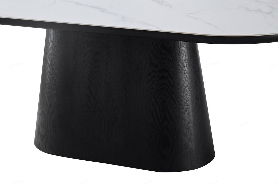 Bianca Oval Dining Table - Black & White Sintered Stone
