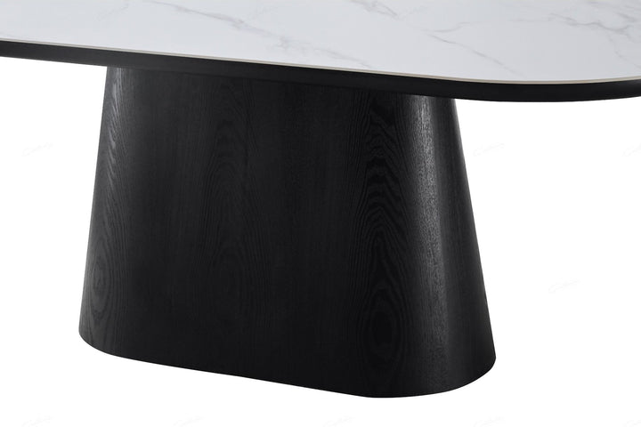 Bianca Oval Dining Table - Black & White Sintered Stone