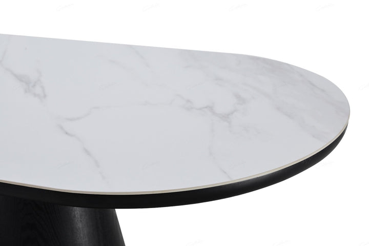 Bianca Oval Dining Table - Black & White Sintered Stone
