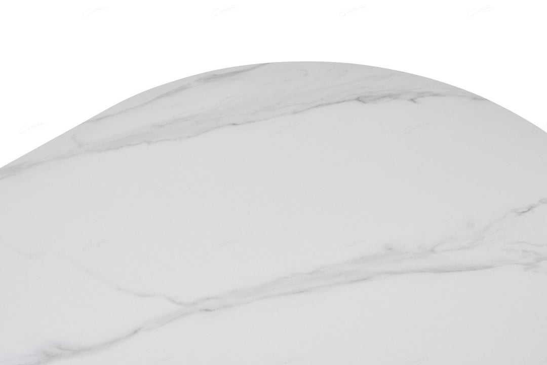 Bianca Oval Dining Table - Beech & White Sintered Stone