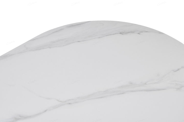 Bianca Oval Dining Table - Beech & White Sintered Stone