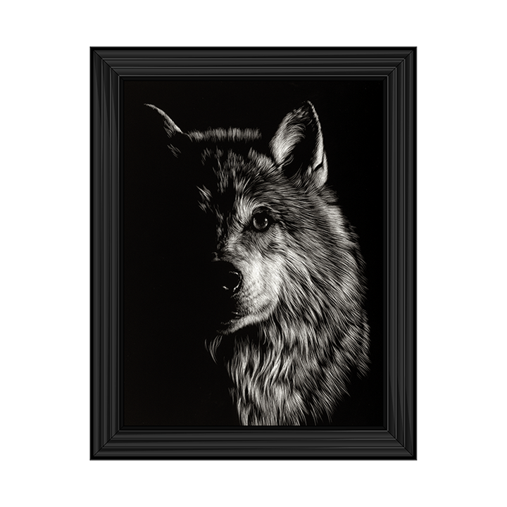 Scratchboard Wolf III