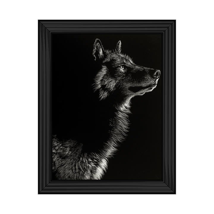 Scratchboard Wolf II