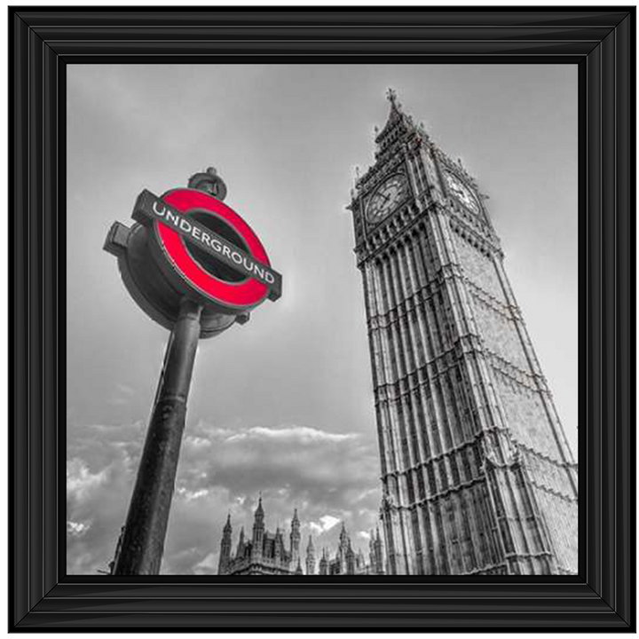 CY007 Underground sign by Big Ben - B&W