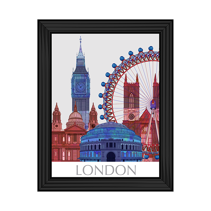 CY049 London Landmarks , Red Blue