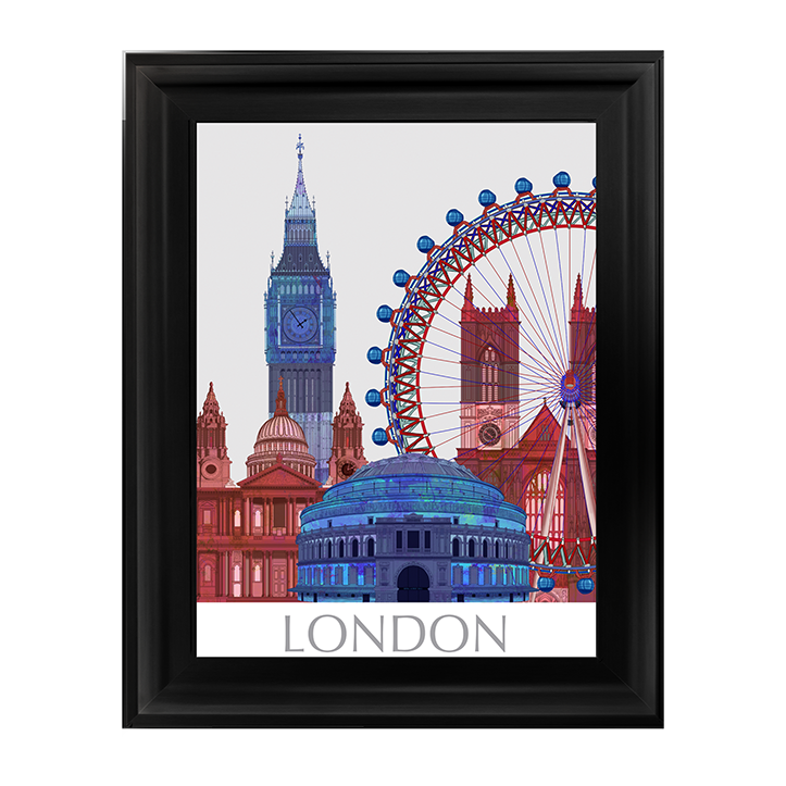CY049 London Landmarks , Red Blue
