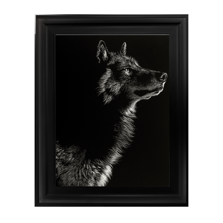 Scratchboard Wolf II