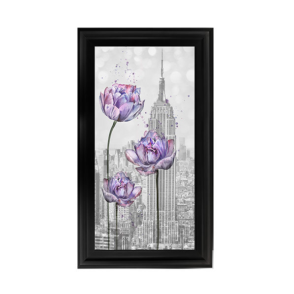 Floral print over Empire State Building