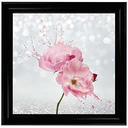 Pink Floral Silver Background