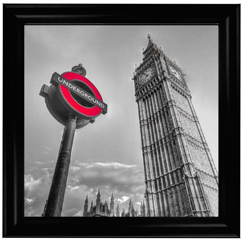 CY007 Underground sign by Big Ben - B&W