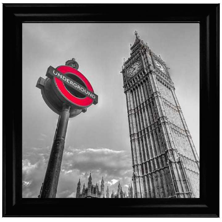 CY007 Underground sign by Big Ben - B&W