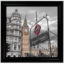 CY056 Westminster subway station signboard with Big Ben
