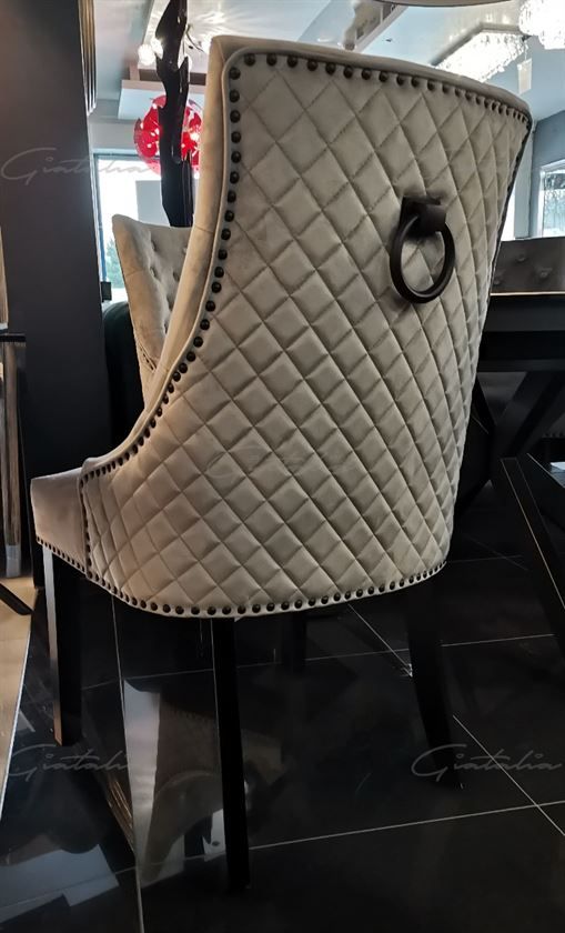 Cambridge Round Knocker Chair - Shadow Edition - Light Grey