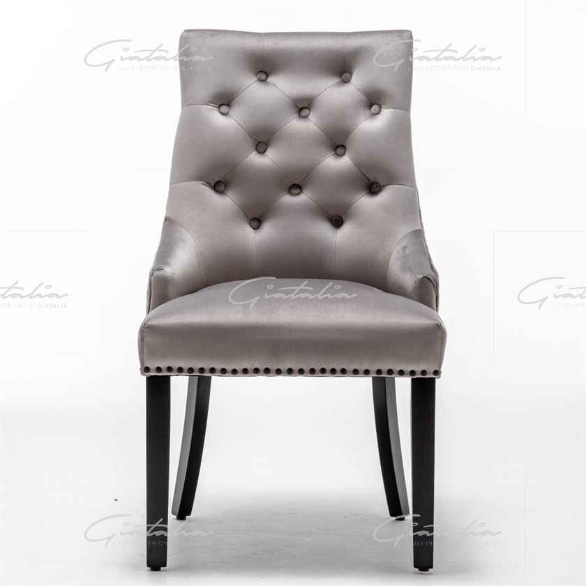 Cambridge Round Knocker Chair - Shadow Edition - Light Grey