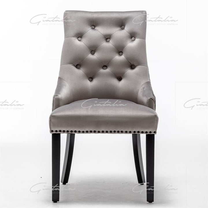 Cambridge Round Knocker Chair - Shadow Edition - Light Grey