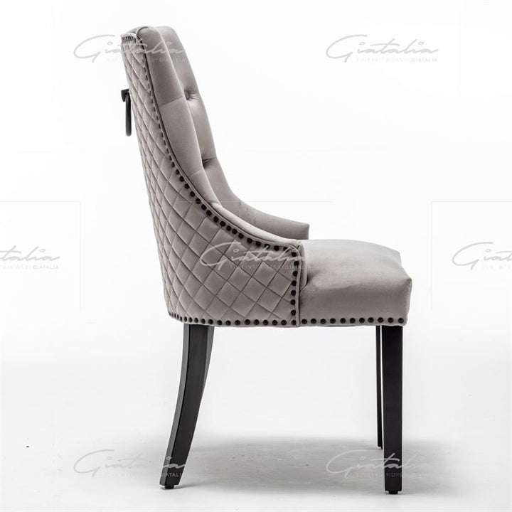 Cambridge Round Knocker Chair - Shadow Edition - Light Grey