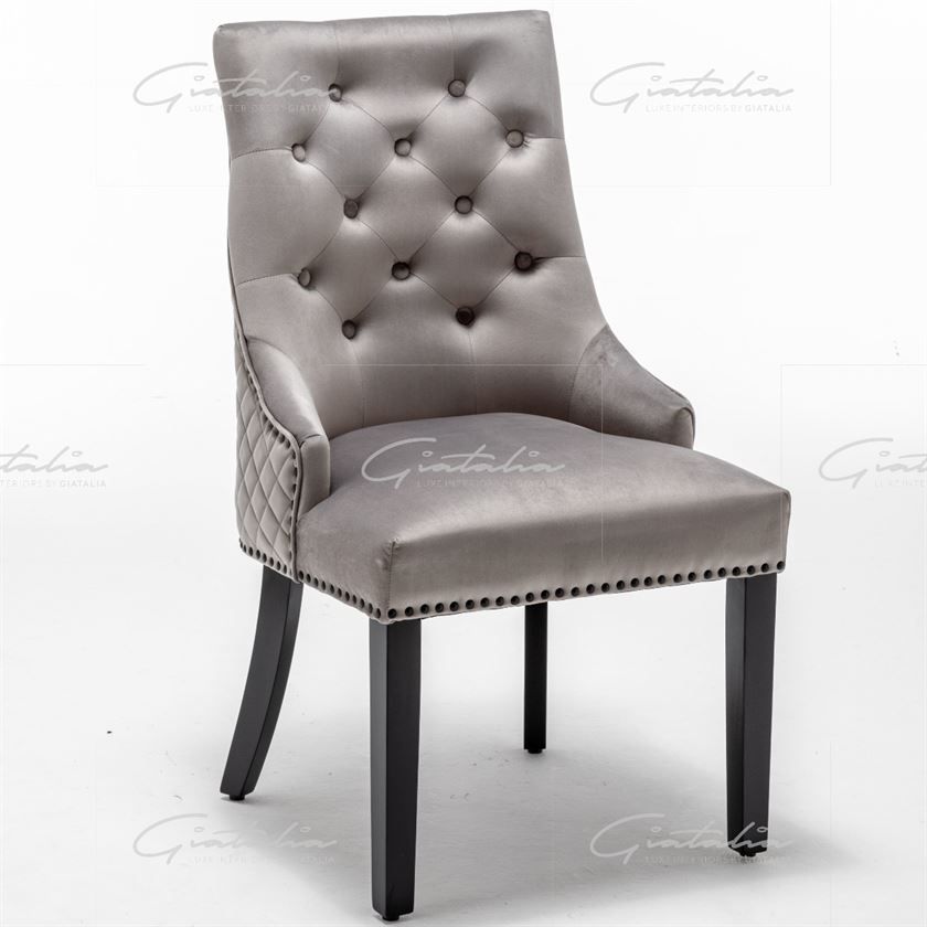 Cambridge Round Knocker Chair - Shadow Edition - Light Grey