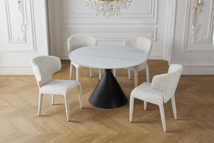 Casa Black & White Round Table - Black & White