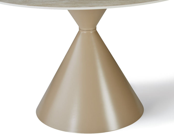 Casa Cappucino Round Table - Cappuccino & Travertine
