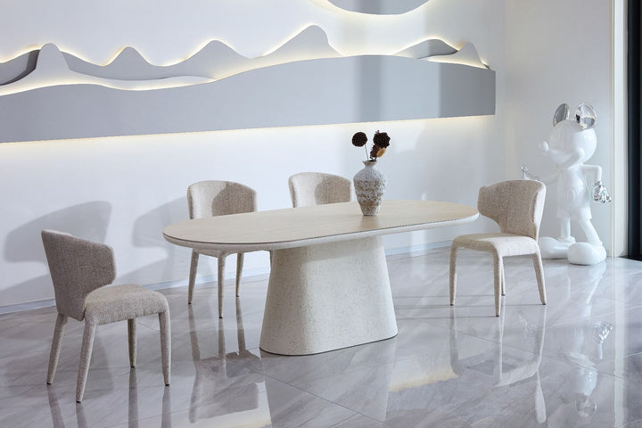 Celine Big Table - Ivory & Travertine
