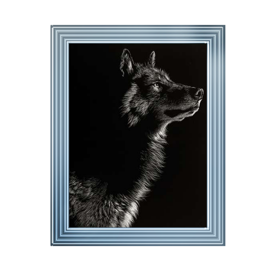 Scratchboard Wolf II