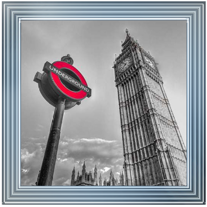 CY007 Underground sign by Big Ben - B&W