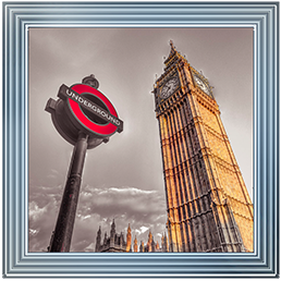 CY087 Underground sign with Big Ben