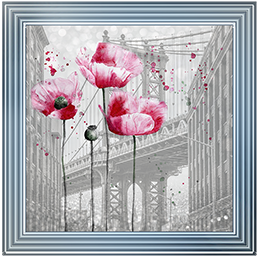 FL047 Floral design over Brooklyn Bridge