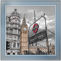 CY056 Westminster subway station signboard with Big Ben