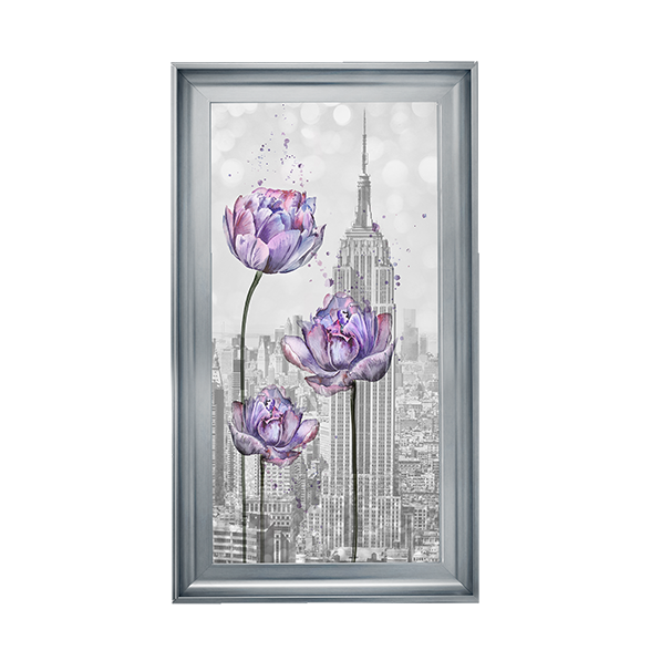 Floral print over Empire State Building