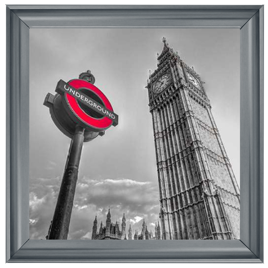 CY007 Underground sign by Big Ben - B&W